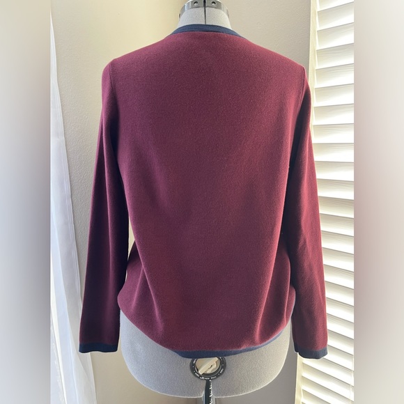 ANN TAYLOR, gold zipper front, cardigan. - Picture 4 of 12